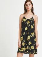 Shein Flower Print Back Tie Strap Racer Dress