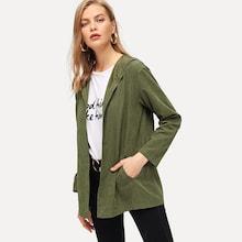 Shein Open Front Hooded Coat