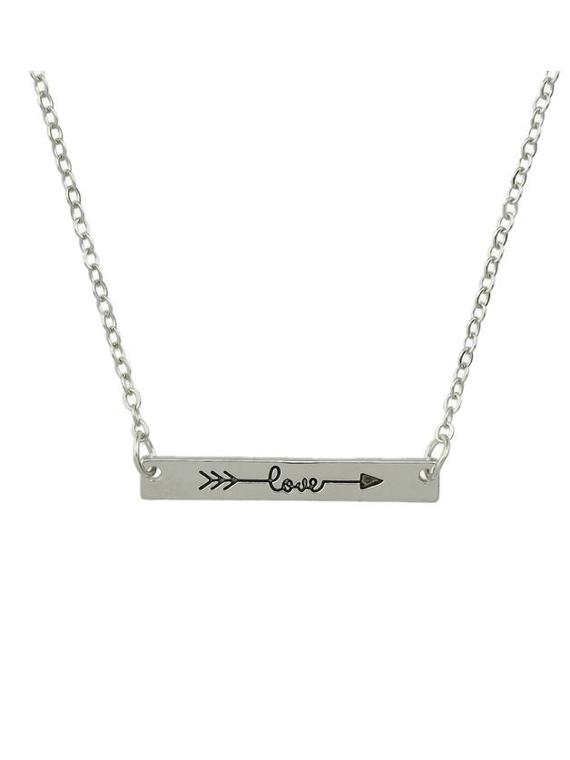 Shein Silver Color Love Letters Metal Pendant Necklaces