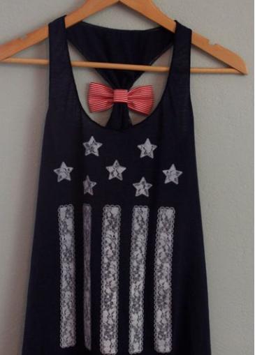 Rosewe Solid Black Bowknot Embellished Printed Tank Top