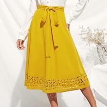 Shein Belted Laser Cut Skirt