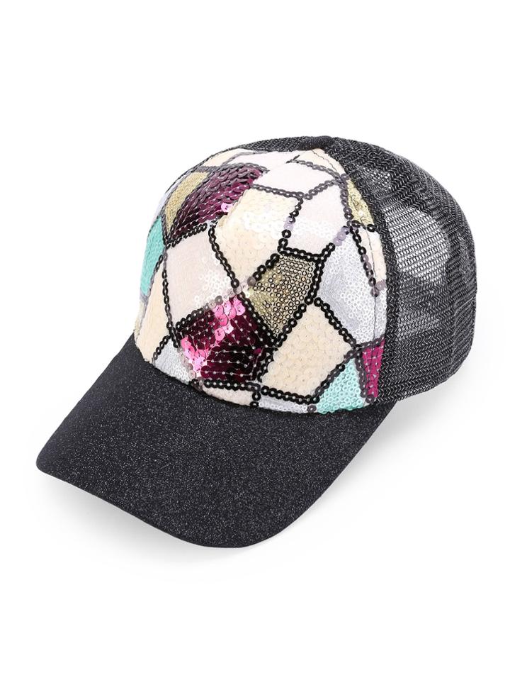 Shein Patchwork Sequin Baseball Cap