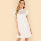 Shein Cut Out Front Ruffle Armhole Solid Dress