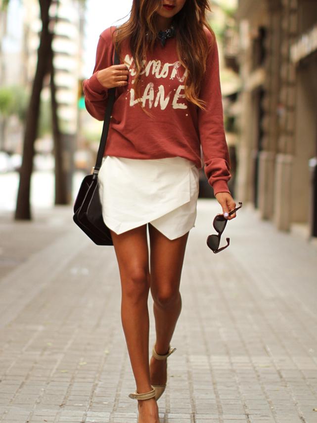 Shein Red Long Sleeve Letters Print Casual Sweatshirt