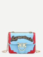 Shein Double Bird Buckle Chain Bag With Letter Detail