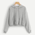 Shein Drawstring Kangaroo Pocket Hooded Sweatshirt