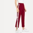 Shein Contrast Snap Button Side Pants