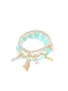 Shein Blue Pearl Beaded Multilayers Hand Chain