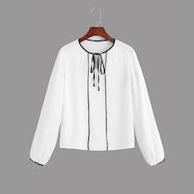 Shein Tie Neck Contrast Tipping Top