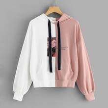 Shein Cut And Sew Panel Drawstring Detail Hoodie