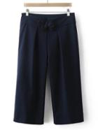 Shein Navy Zipper Side Bow Straight Pants