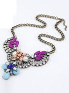 Shein Orange Drop Gemstone Fan-shaped Necklace