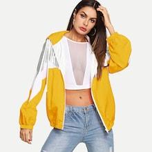 Shein Cut And Sew Zip Up Drawstring Hoodie Jacket