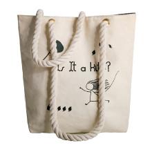 Shein Stick Figure Print Canvas Bag