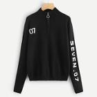 Shein Letter Pattern Quarter Zip Jumper