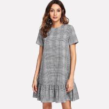 Shein Plaid Smock Plaid Dress