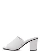 Shein White Peep Toe Chunky Mule Sandals