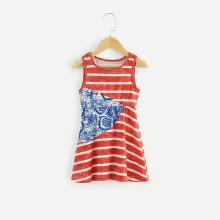 Shein Girls Striped A-line Dress