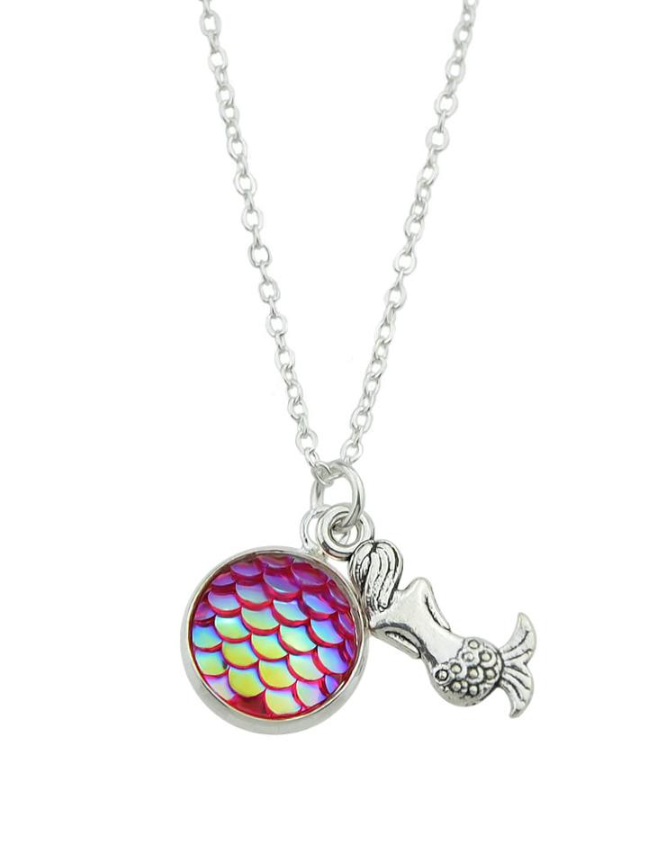 Shein Red Color Cute Simple Colorful Multicolored Fish Necklace