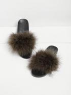 Shein Faux Fur Design Slip On Sandals