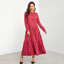 Shein Flounce Hem Solid Dress