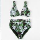 Shein Studs Detail Floral Bikini Set