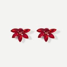 Shein Flower Shaped Rhinestone Stud Earrings