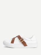 Shein Contrast Buckle Flat Trainers