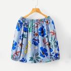 Shein Foliage Print Striped Top