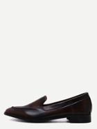 Shein Dark Brown Point Toe Faux Leather Loafers