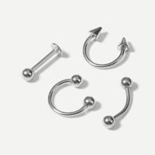 Shein Men Nose Ring & Belly Bar 4pcs