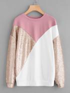 Shein Cut And Sew Sequin Sweatshirt