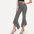 Shein Ruffle Hem Striped Pants