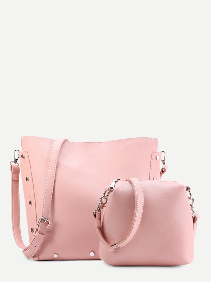 Shein Pu Bucket Bag With Clutch