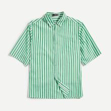 Shein Men Button & Pocket Front Striped Top