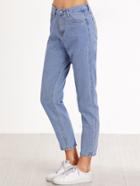 Shein High Waist Pocket Cropped Jeans