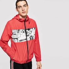 Shein Men Zip Up Graphic Print Hoodie Jacket