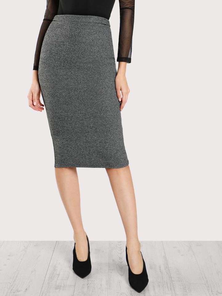 Shein Heather Knit Pencil Skirt