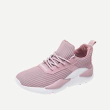 Shein Ribbed Detail Fly Knit Trainers