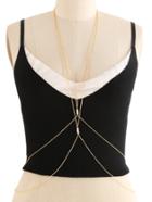 Shein Faux Pearl Embellished Criss Cross Body Harness