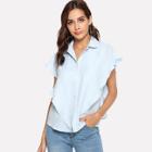 Shein Butterfly Sleeve Button Blouse