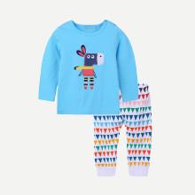 Shein Boys Embroidery Detail Top With Geometric Print Pants