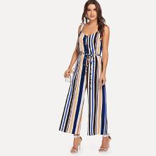 Shein Multi-stripe Wide Leg Cami Jumpsuit