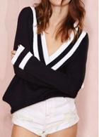 Rosewe Black Long Sleeve Pullover Knitwear