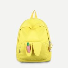 Shein Gingham Detail Canvas Backpack