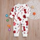 Shein Toddler Girls Christmas Print Oblique Zipper Jumpsuit