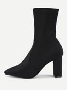 Shein Pointed Toe Block Heeled Sock Boots