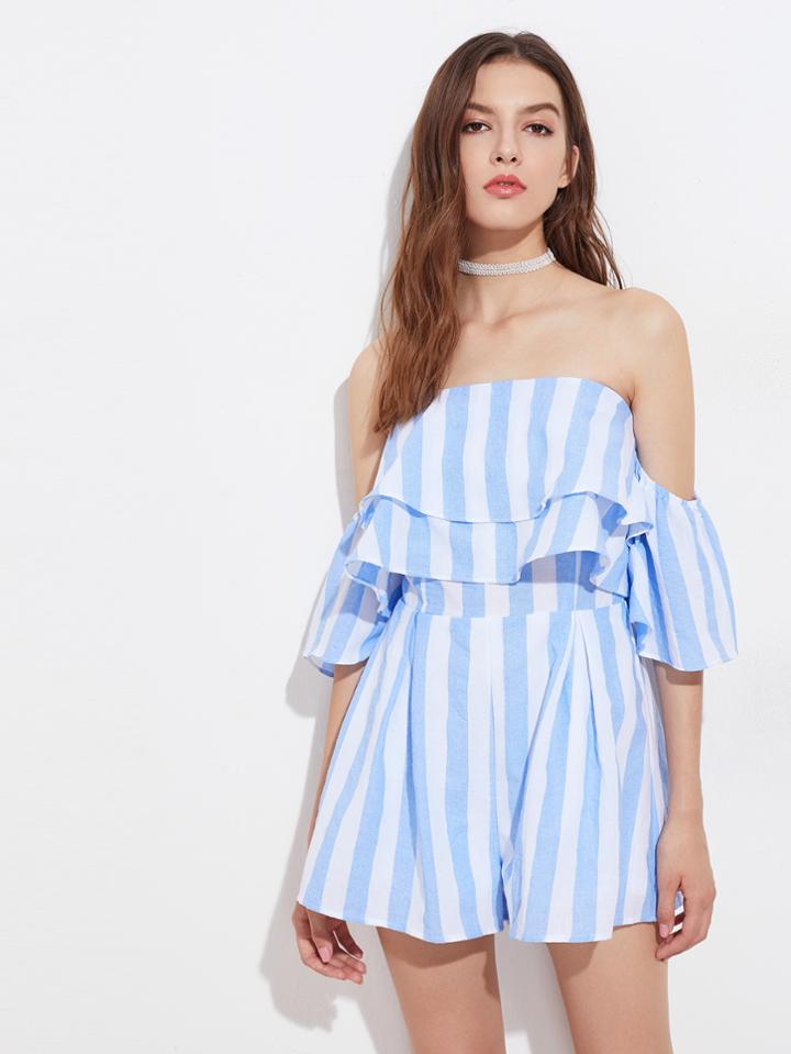 Shein Layered Frill Bardot Romper