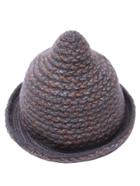 Shein Grey Ribbed Knit Textured Bowler Hat