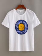 Shein Smiley Print Short Sleeve T-shirt